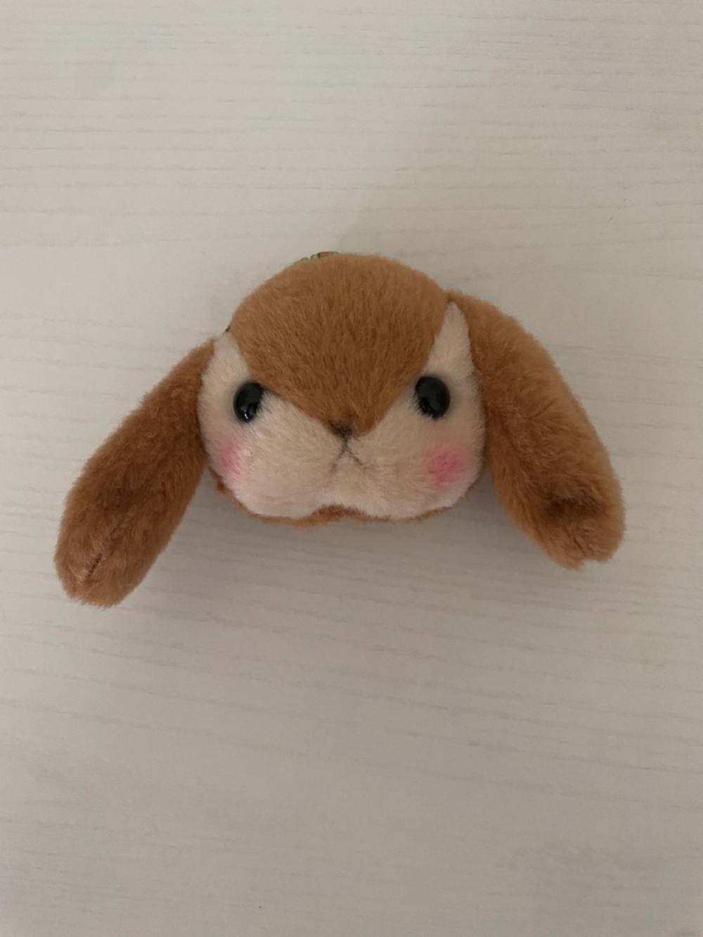 Plush Bunny Keychain Accessory in Brown and Cream